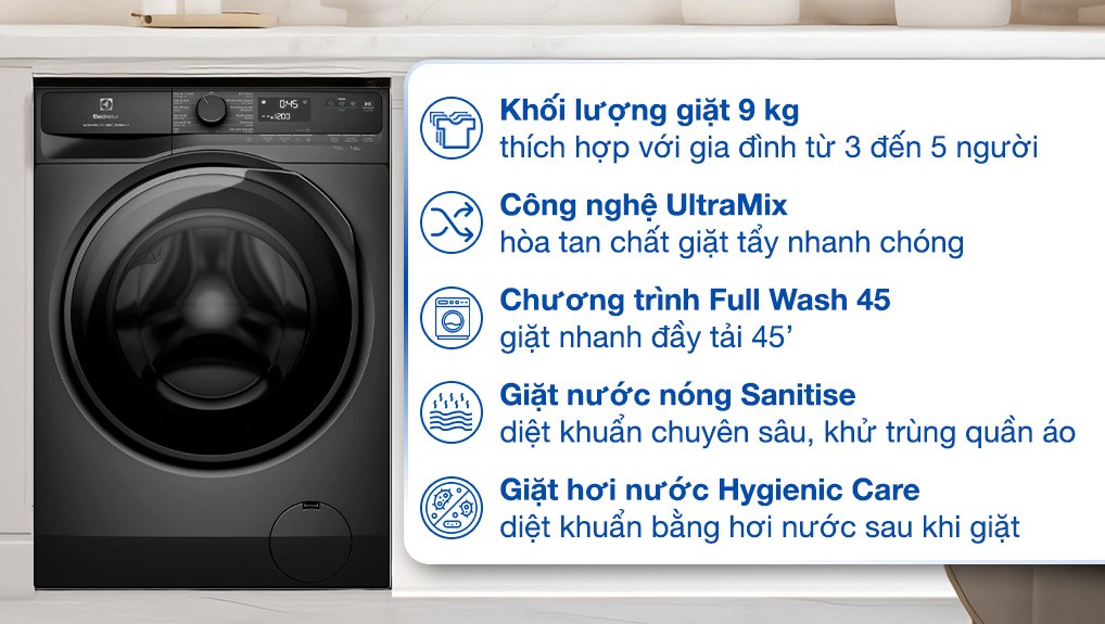 Máy giặt Electrolux EWF9023P5SC lồng ngang 9kg