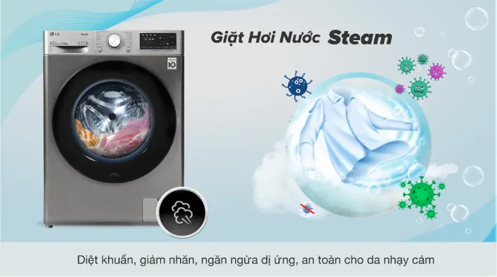 Máy giặt lG FV1410S4P 10 cân Steam