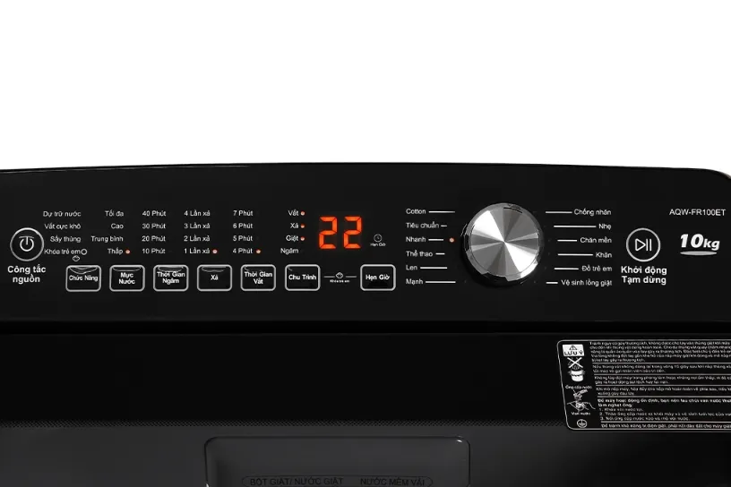 Một số tính năng trên Máy giặt Aqua 10kg AQW-U100FT.BK