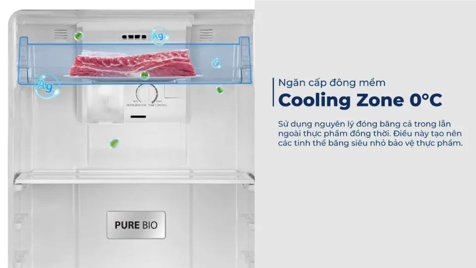 Toshiba Inverter 253 lít GR-RT329WE-PMV(52) Cooling Zone